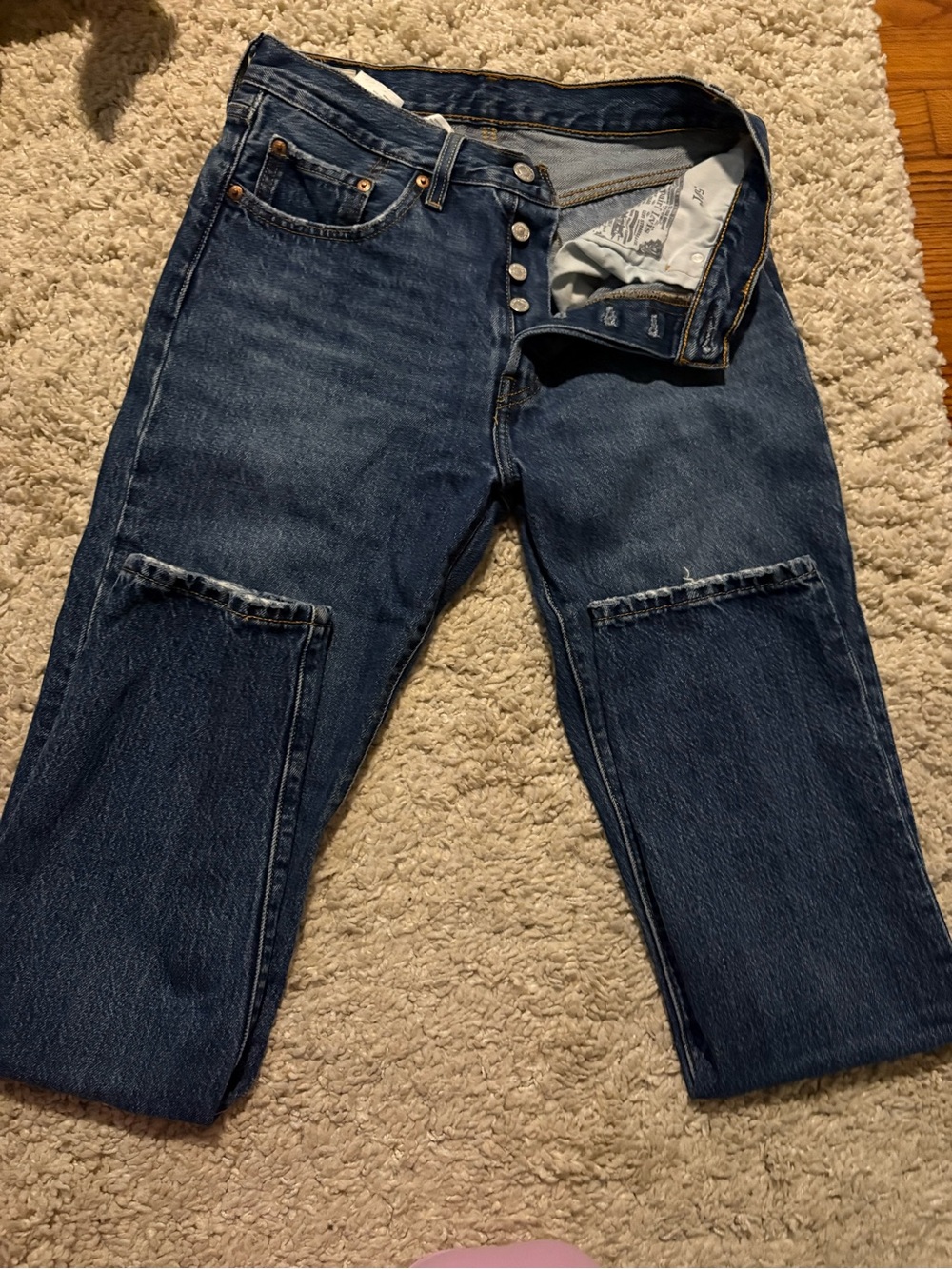 Levi's Women's Straight Leg Indigo Blue Button-Fly Jeans